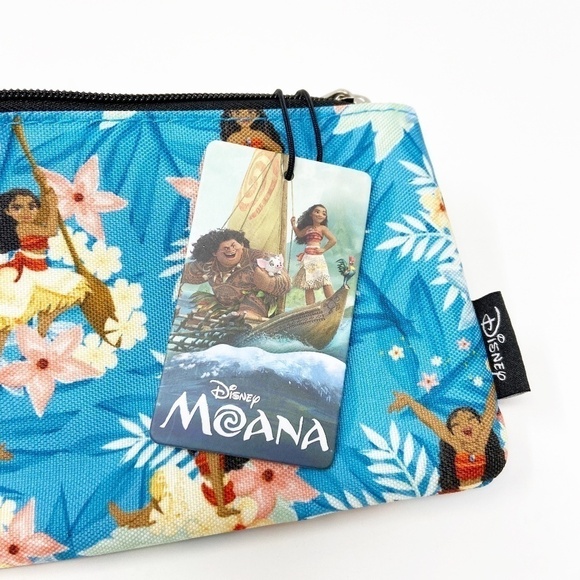 LOUNGEFLY | Moana Blue Floral Print Nylon Pouch - Picture 4 of 5